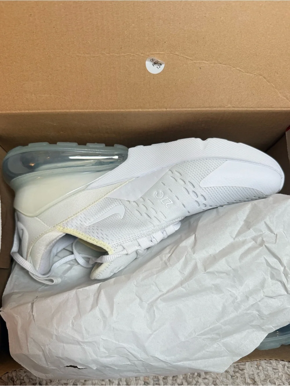 NWT Nike Air Max 270 White Sneakers Youth Size 6.5